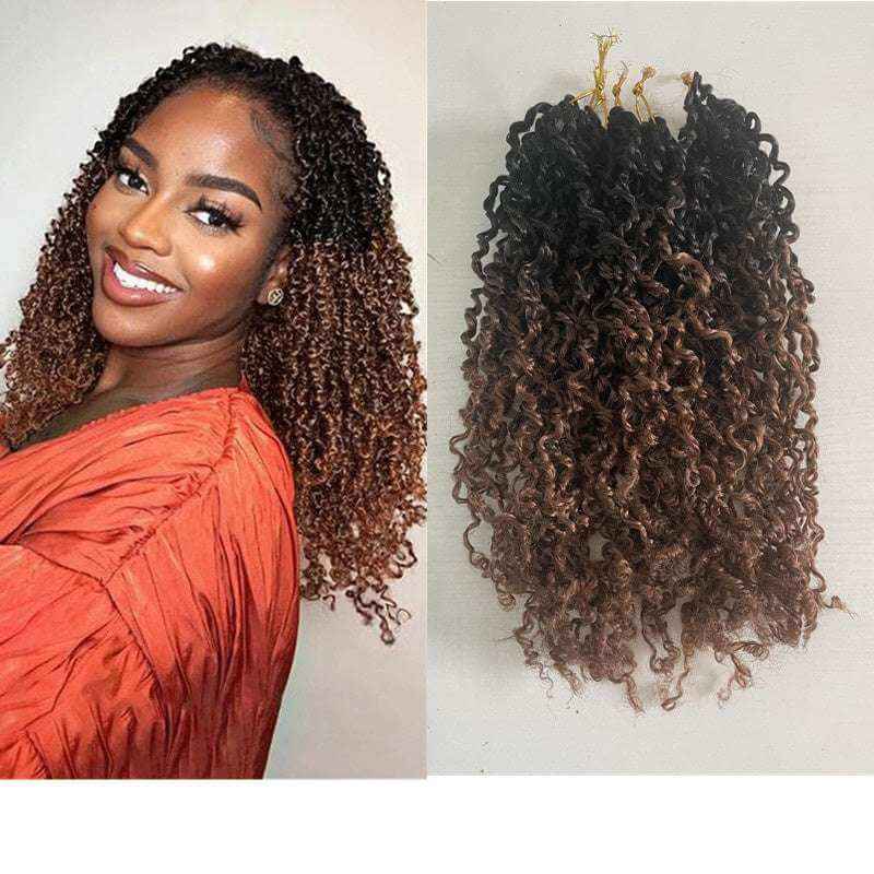 10" - 8 Packs  Yanky Twist Mini Passion Twist Crochet Hair Extension - 30 Strands