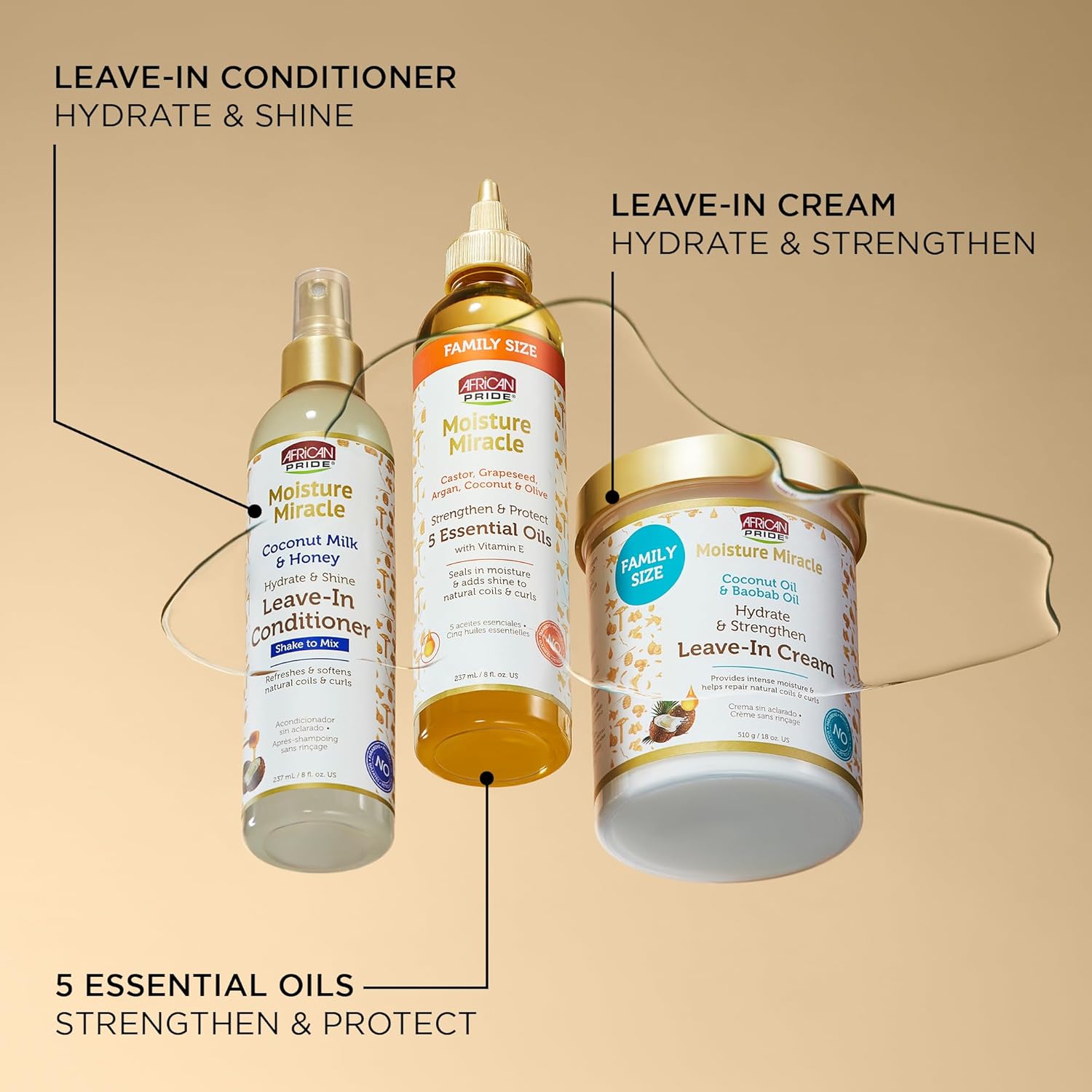 AFRICAN PRIDE Moisture Miracle Coconut Milk & Honey Leave In Conditioner (8oz)