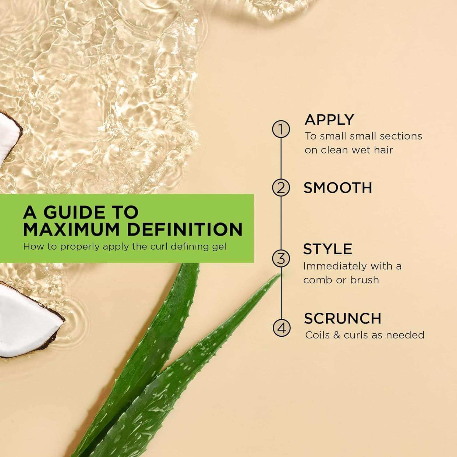 A guide to maximum definition for applying AFRICAN PRIDE Moisture Miracle Curl Defining Gel (18oz) for best results.