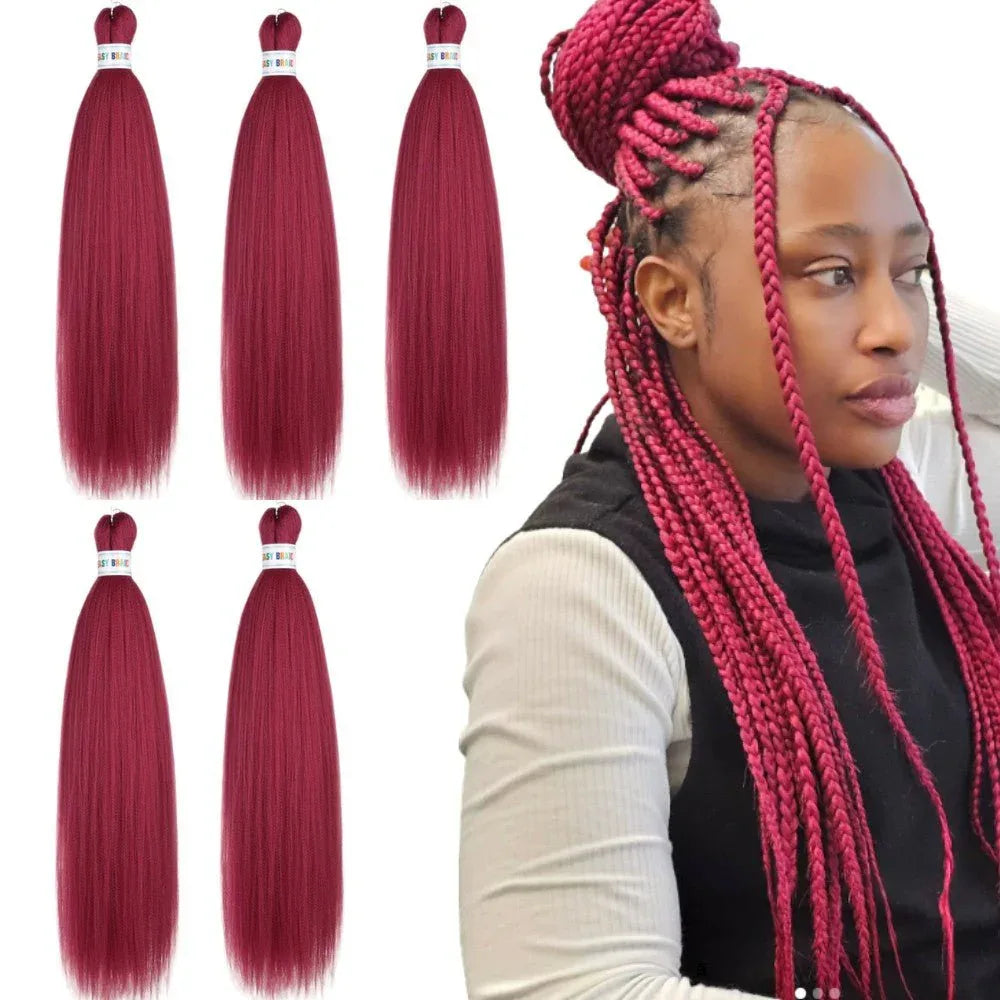 (5 Packs ) 26 Inches Long Easy Braid Synthetic Hair Extensions 3.2 oz (90g) - Celegant Beauty