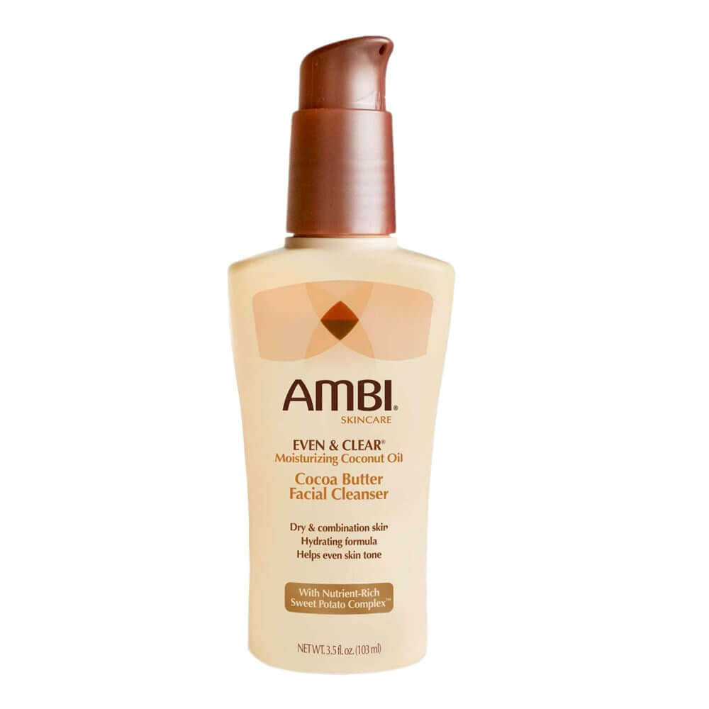 AMBI Even & Clear Cocoa Butter Facial Cleanser, Fragrance-Free (3.5oz)