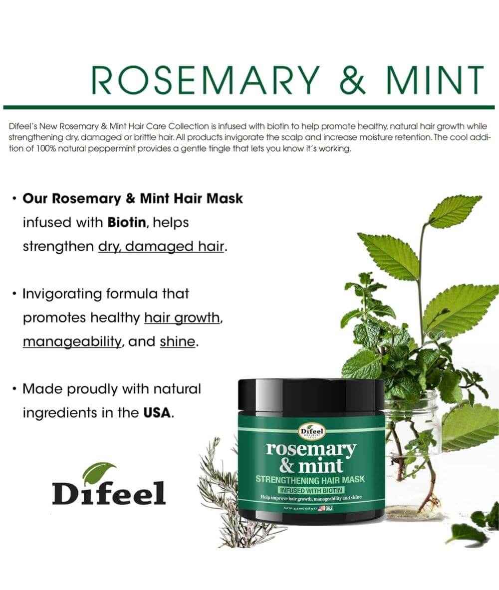 SUNFLOWER Difeel Rosemary Mint Strengthening Hair Mask (12oz)