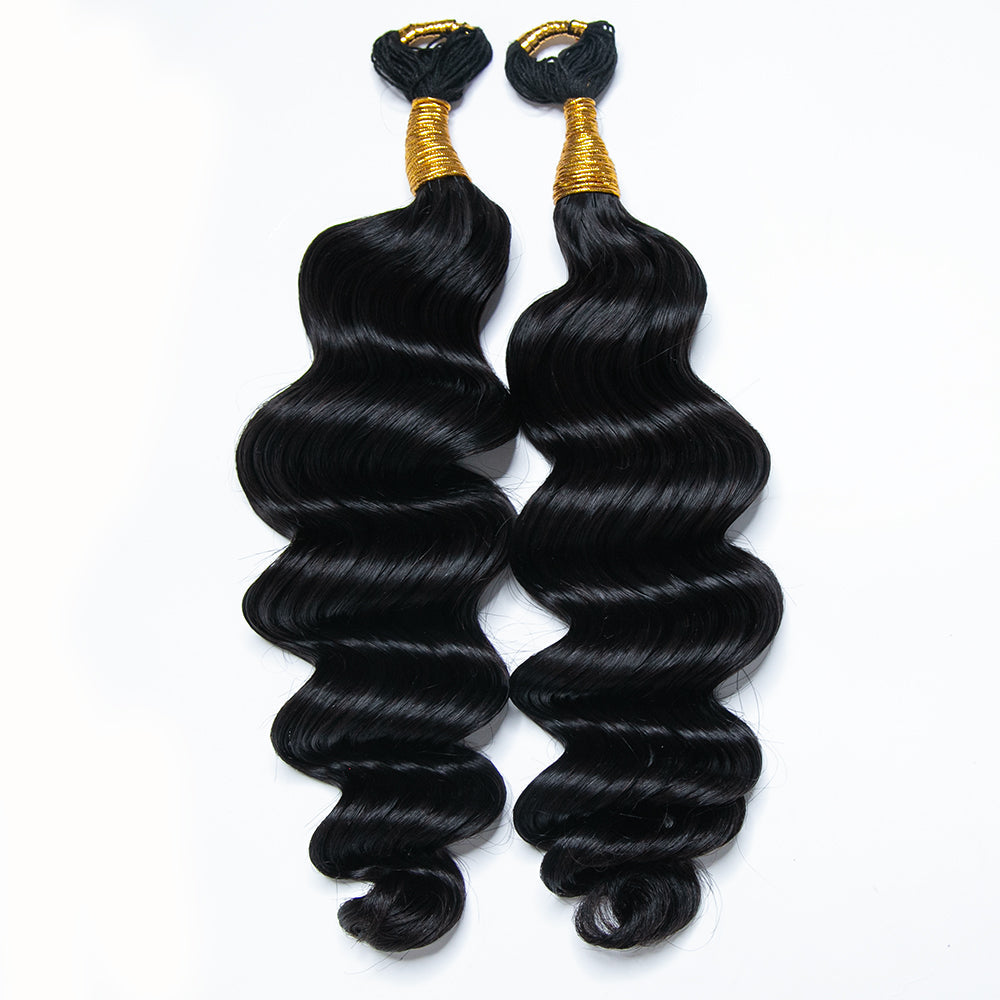 100% Human Hair Feathered Crochet Boho Hair Extension