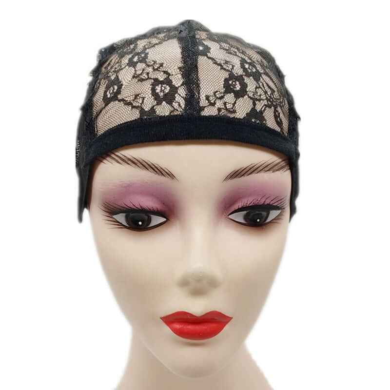 Full Net Weaving Wig Cap for Making Wig with Adjustable Strap - Black