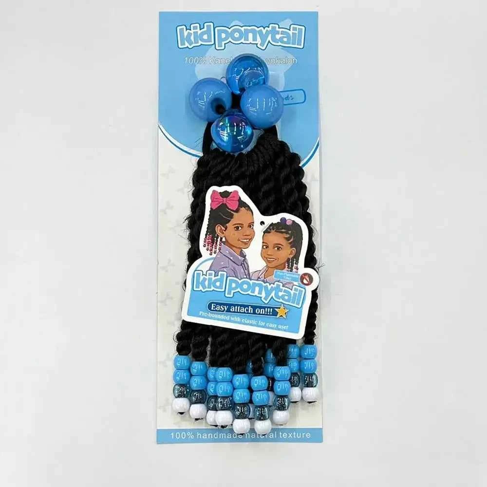 Kids/Girls 30mm colorful bobbles gold bling beads ponytail