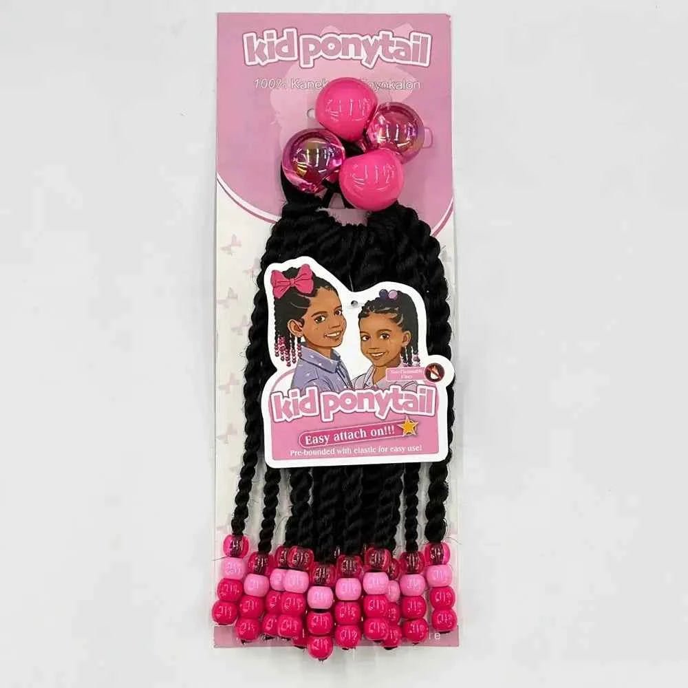Kids/Girls 30mm colorful bobbles gold bling beads ponytail