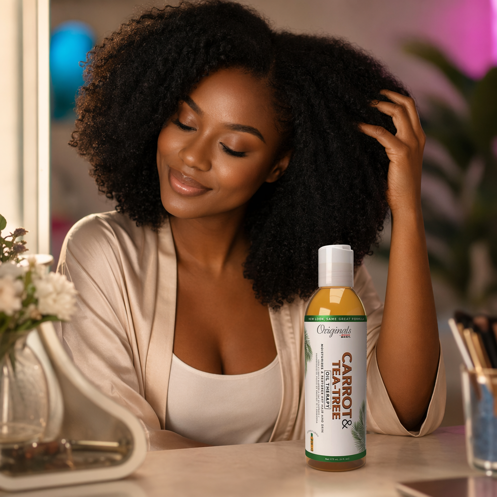 AFRICA'S BEST Originals Carrot & Tea-Tree Oil Therapy (6oz) - usage