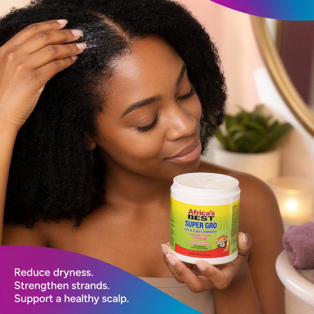 AFRICA'S BEST Super Gro Hair & Scalp Conditioner (5.25oz) - usage