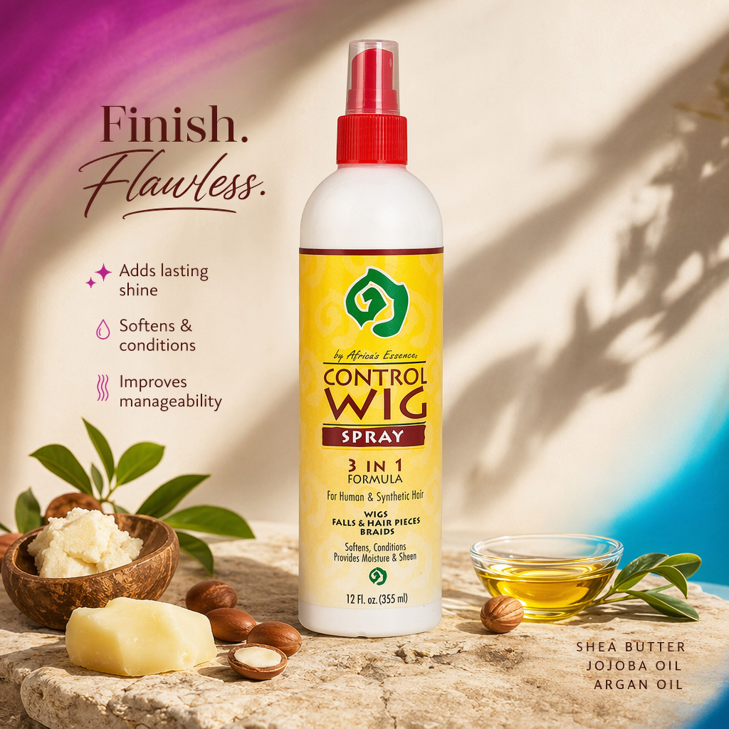 AFRICAN ESSENCE Control Wig Spray (12oz) - benefit
