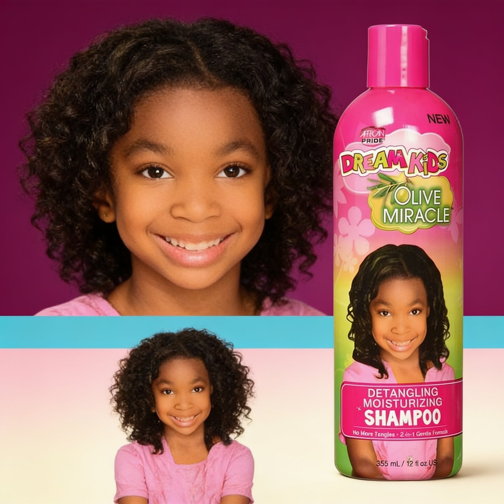 AFRICAN PRIDE Dream Kids Detangling Shampoo (12oz) - result