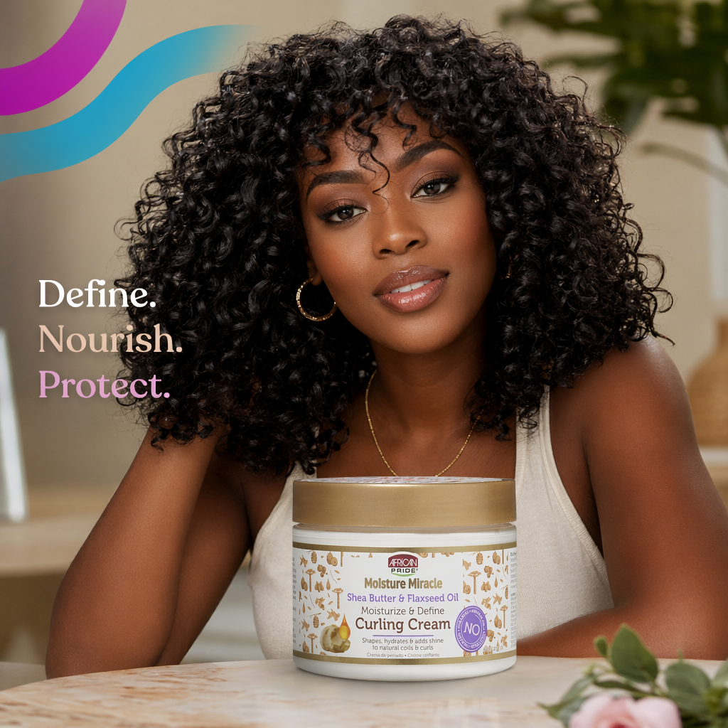 AFRICAN PRIDE Moisture Miracle Shea Butter & Flaxseed Oil Curling Cream (12oz) - result