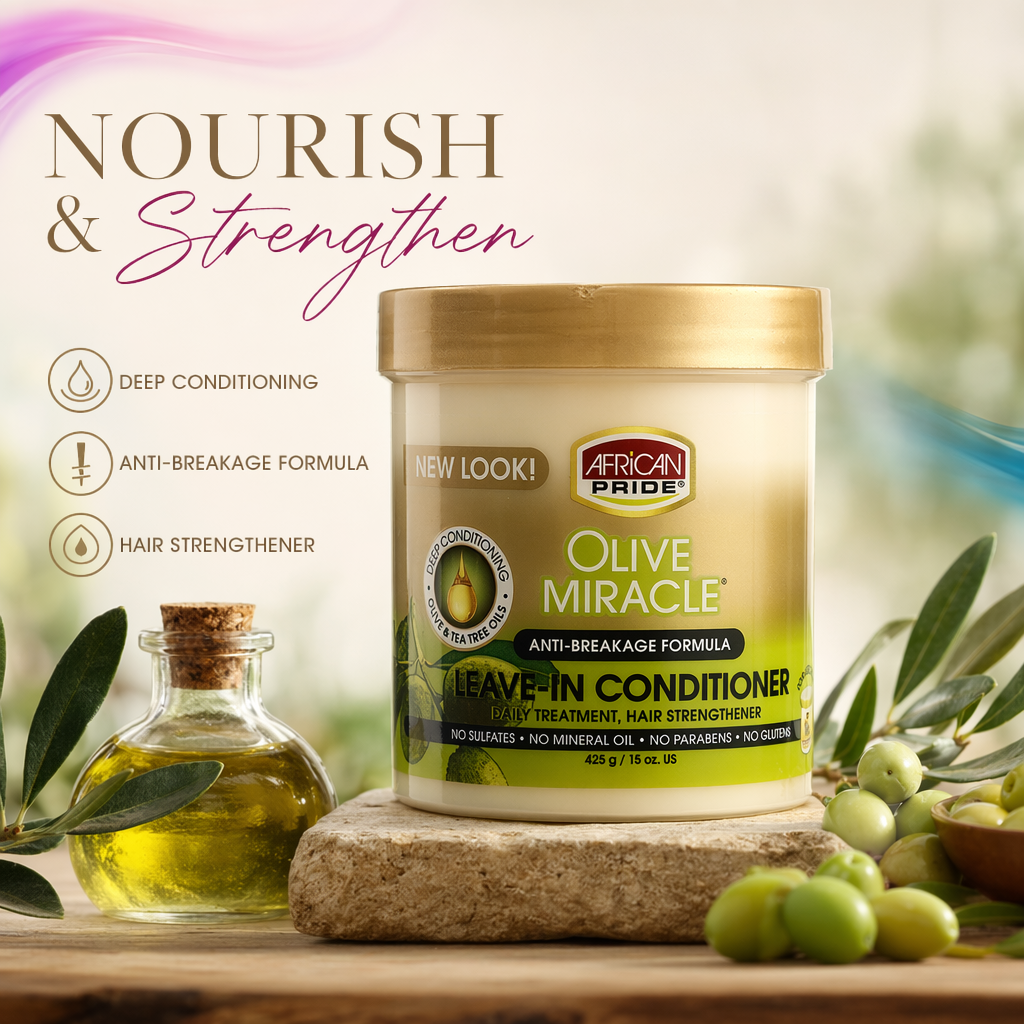 AFRICAN PRIDE Olive Miracle Leave-In Conditioner Creme (15oz) - benefit