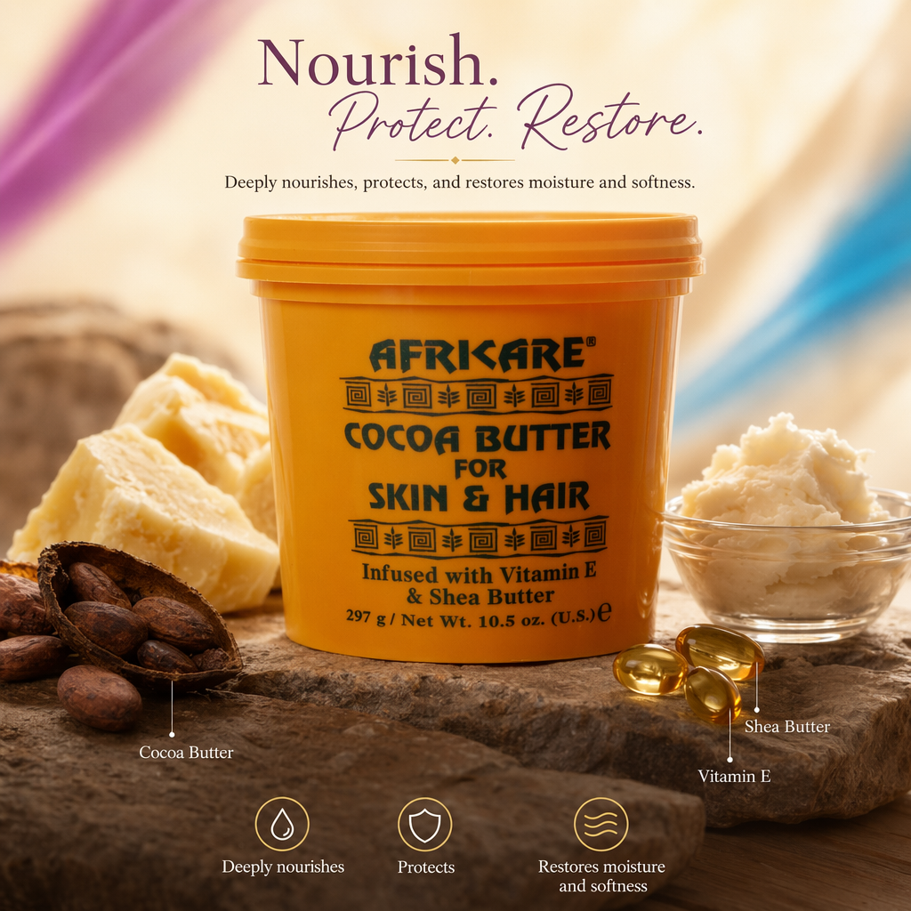 AFRICARE Cocoa Butter for Skin & Hair (10.5oz) - benefit