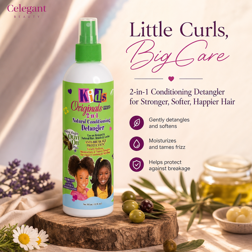 AFRICA'S BEST Kids Organics 2-N-1 Conditioning Detangler (12oz) - benefit