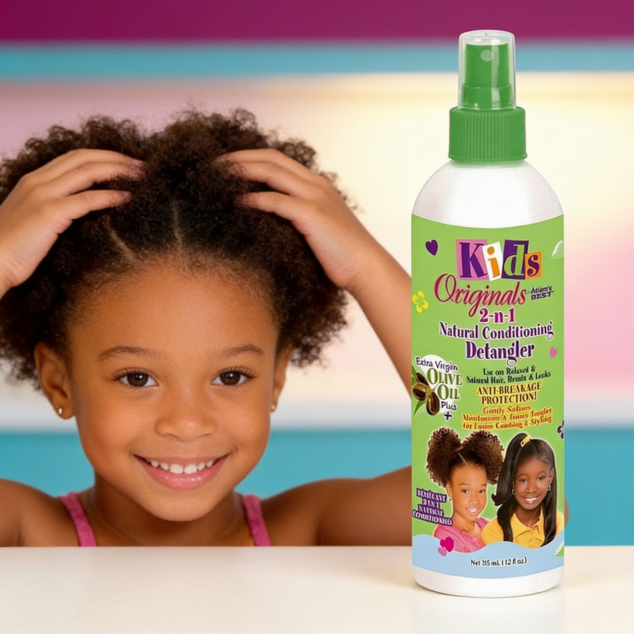 AFRICA'S BEST Kids Organics 2-N-1 Conditioning Detangler (12oz) - usage