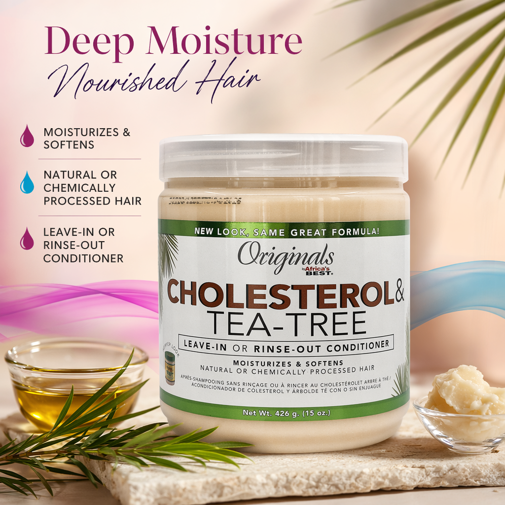 AFRICA'S BEST Originals Cholesterol & Tea-Tree Leave In or Rinse Out Conditioner (15oz) - benefit