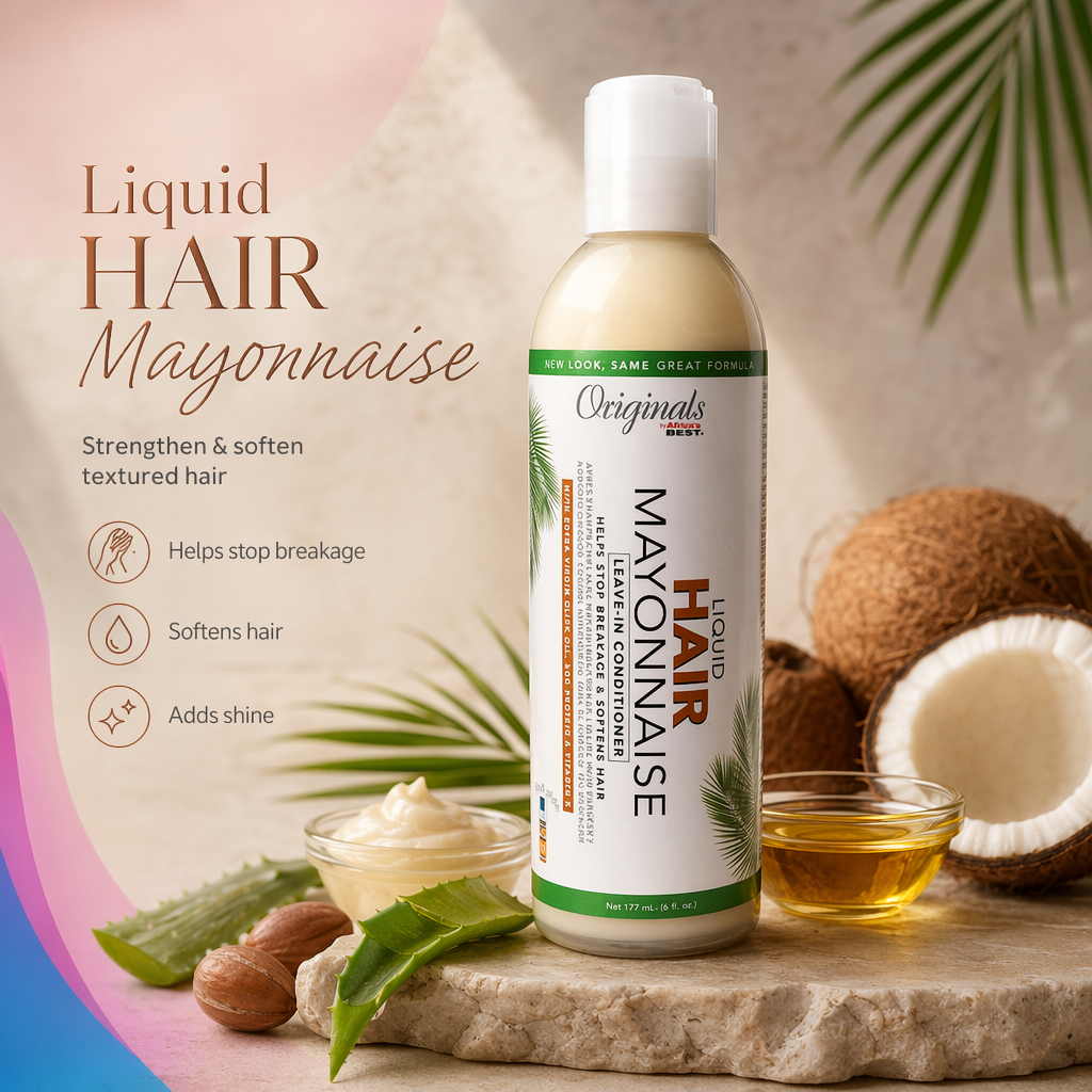 AFRICA'S BEST Originals Liquid Hair Mayonnaise Leave-In Conditioner (6oz) - benefit