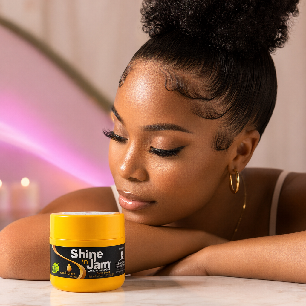 AMPRO Shine 'n Jam Conditioning Gel [Extra Hold] - result