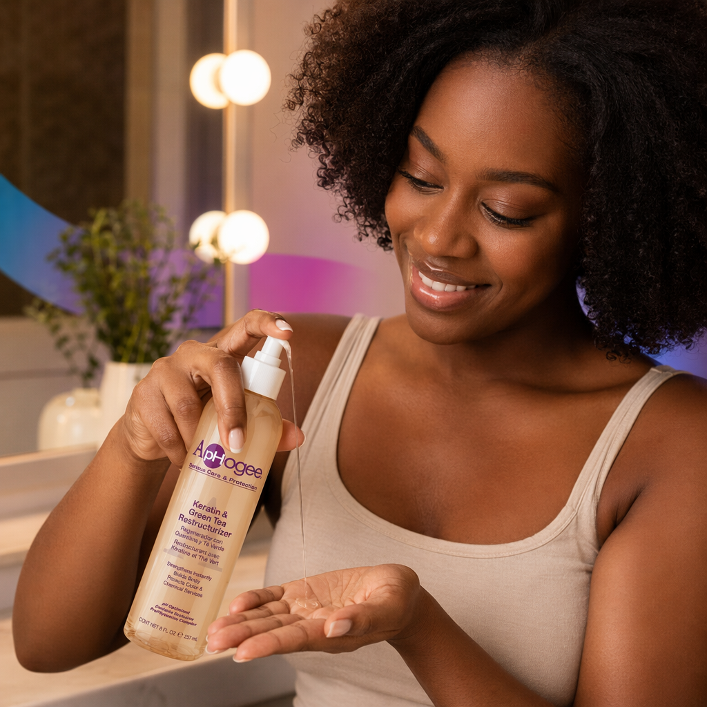 APHOGEE Keratin & Green Tea Restructurizer (8oz) - usage