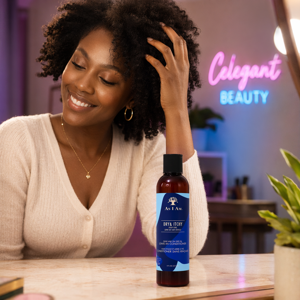 AS I AM Dry & Itchy Scalp Care Leave-In Conditioner (8oz) - usage