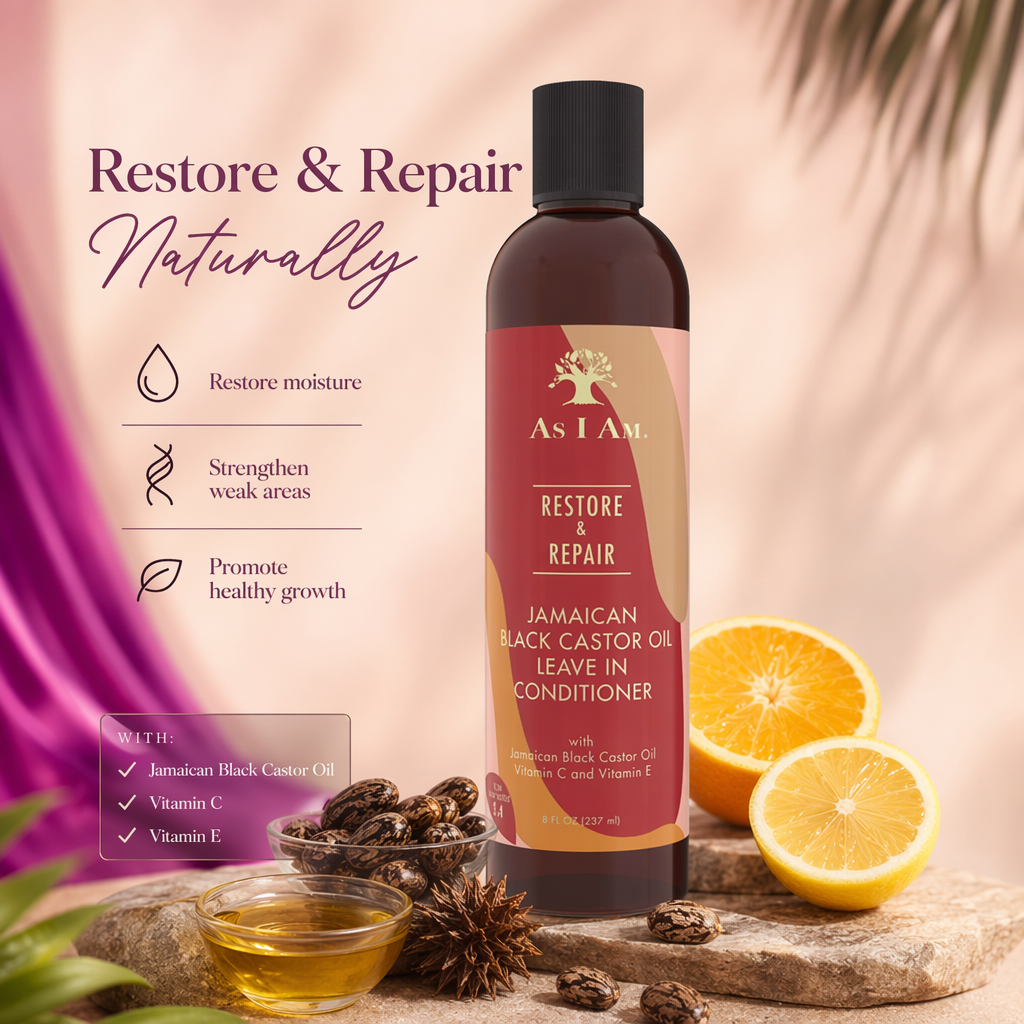 AS I AM Jamaican Black Castor Oil Leave-In Conditioner (8oz) - benefit
