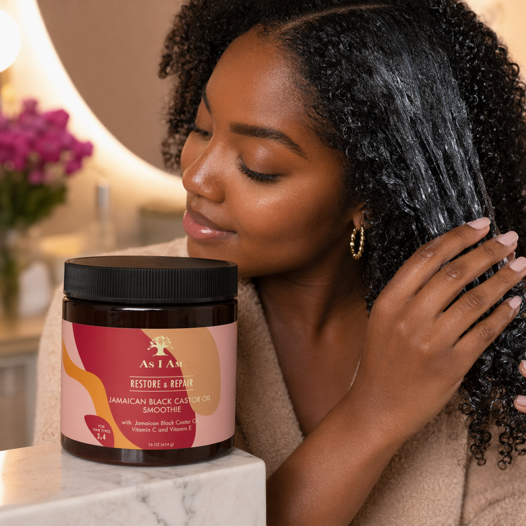 AS I AM Jamaican Black Castor Oil Smoothie (16oz) - usage