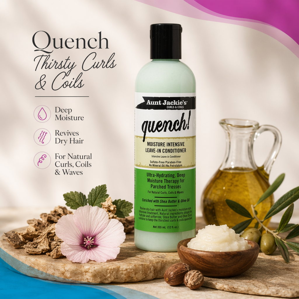 AUNT JACKIE'S Quench! Moisture Intensive Leave-In Conditioner (12oz) - benefit