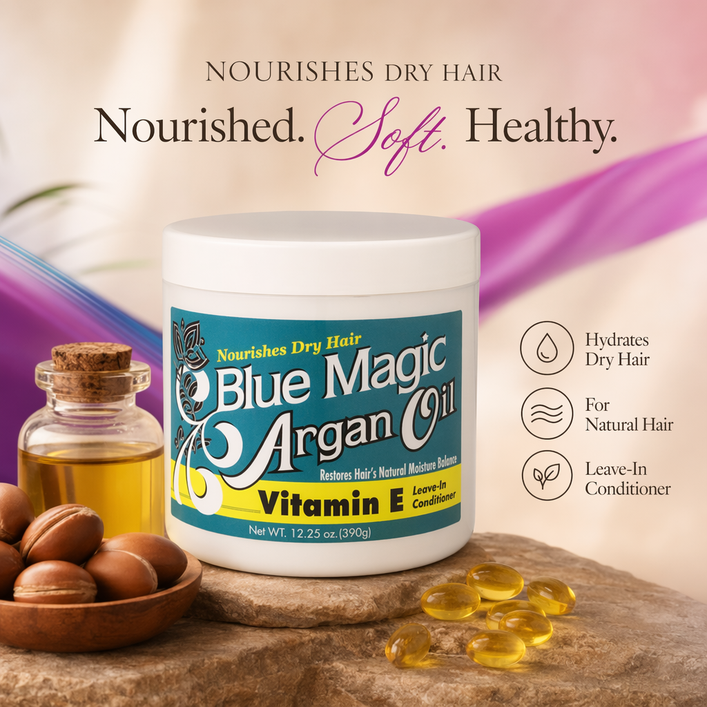 BLUE MAGIC Argan Oil Vitamin E Leave In Conditioner (13.75oz) - benefit