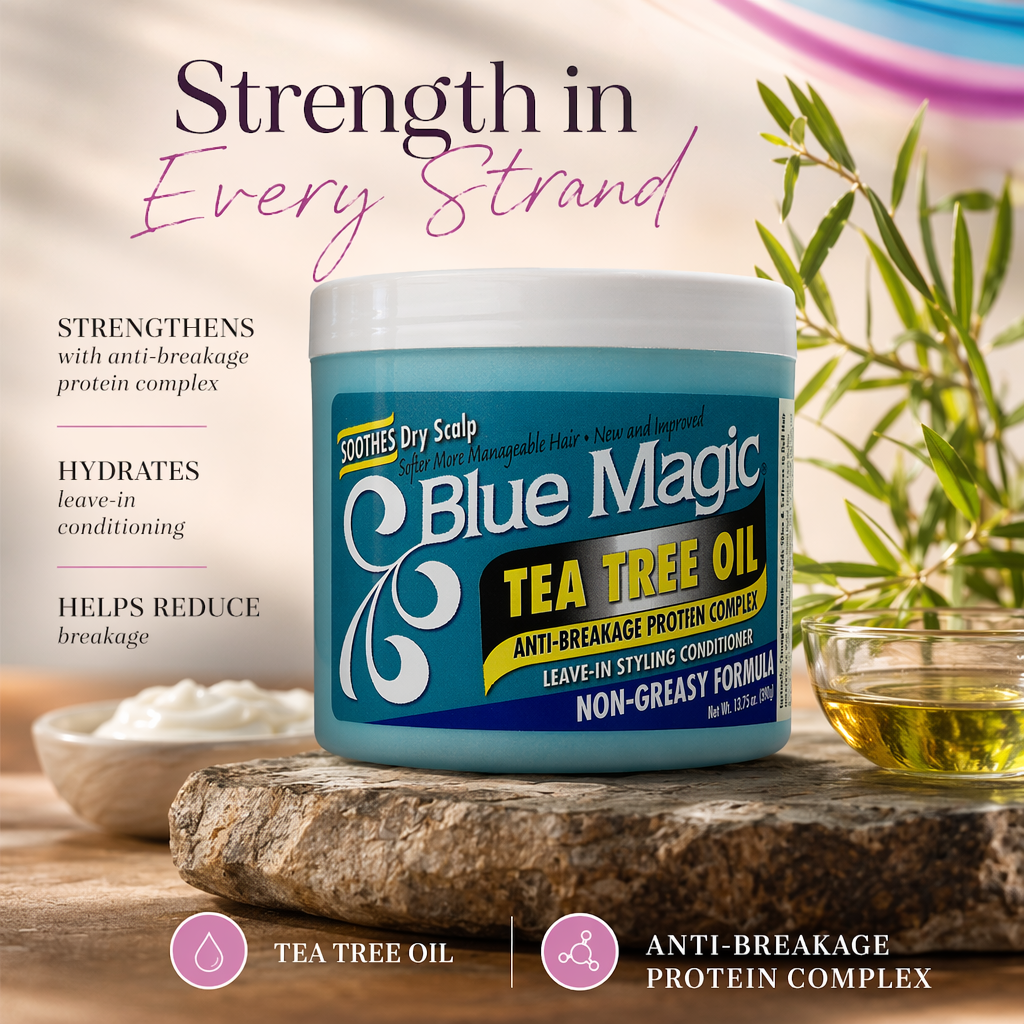BLUE MAGIC Tea Tree Oil Leave In Styling Conditioner (13.75oz) - benefit
