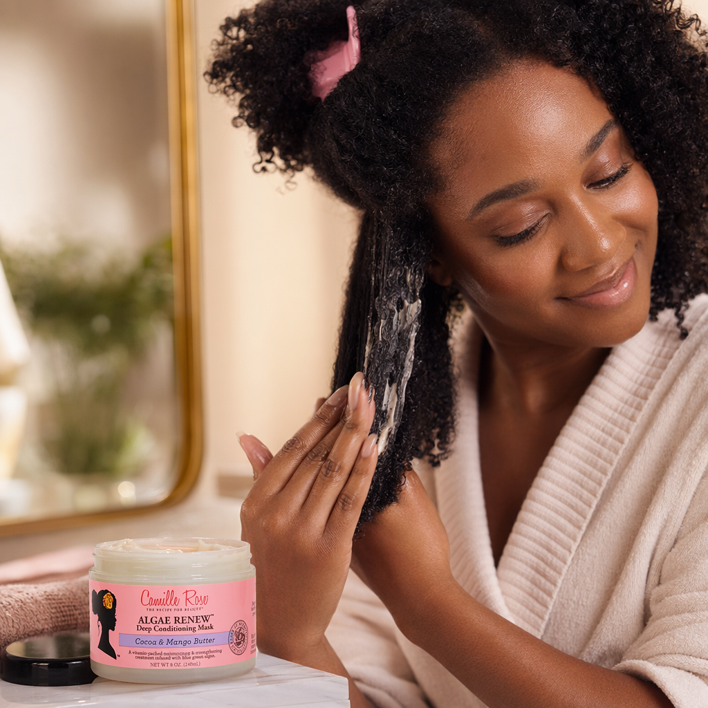 CAMILLE ROSE Algae Renew Deep Conditioning Mask (8oz) - usage