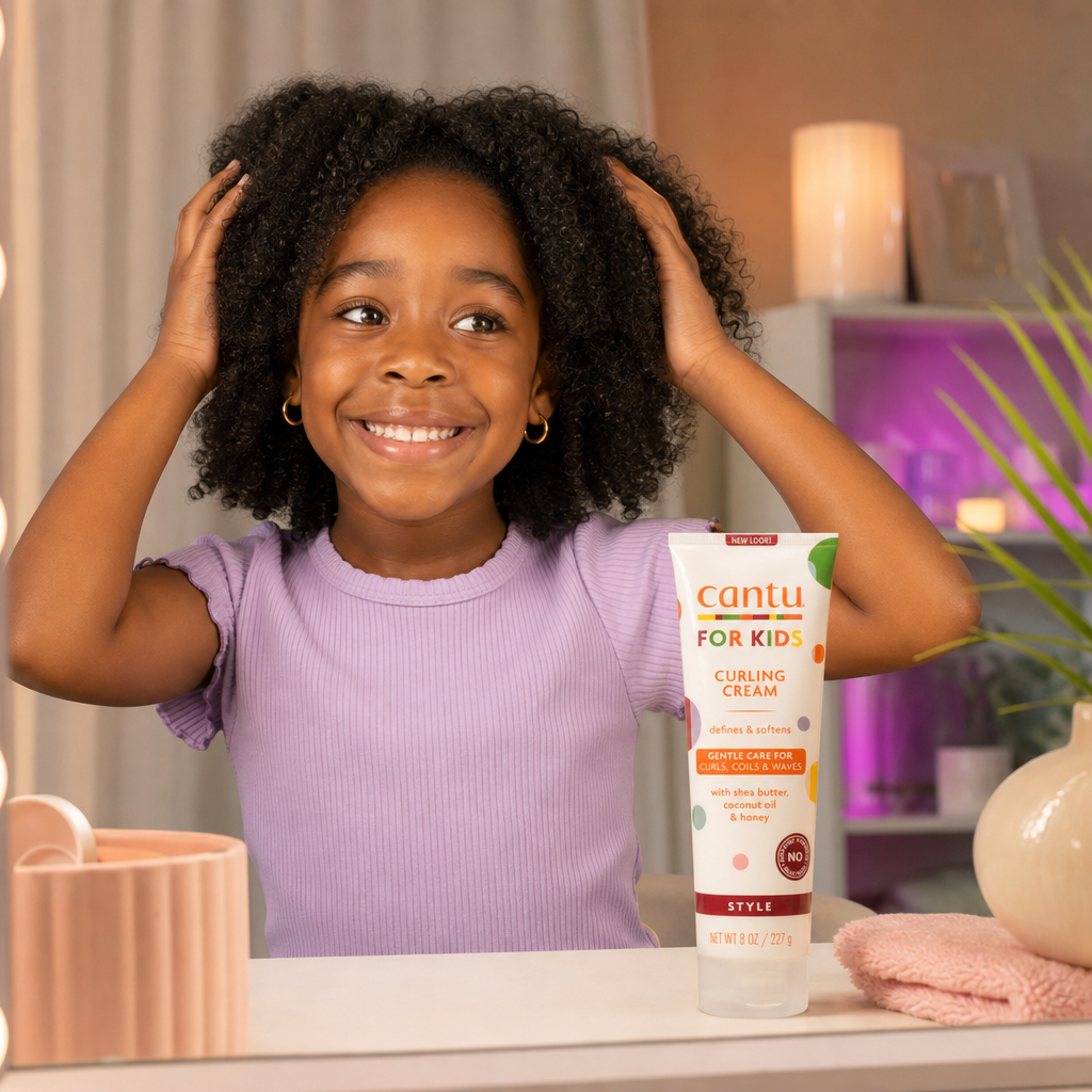 CANTU Kids Curling Cream Tube (8oz) - usage