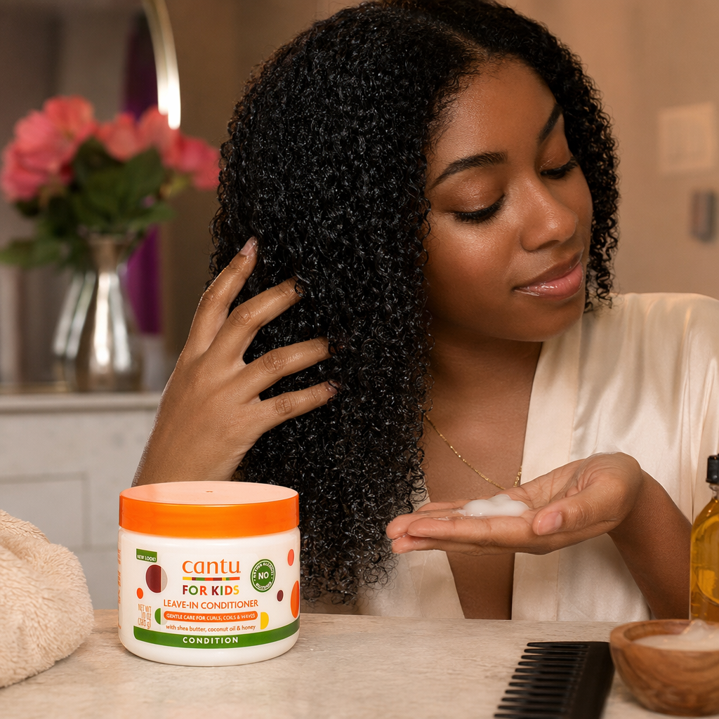 CANTU Kids Leave-In Conditioner (10oz) - usage