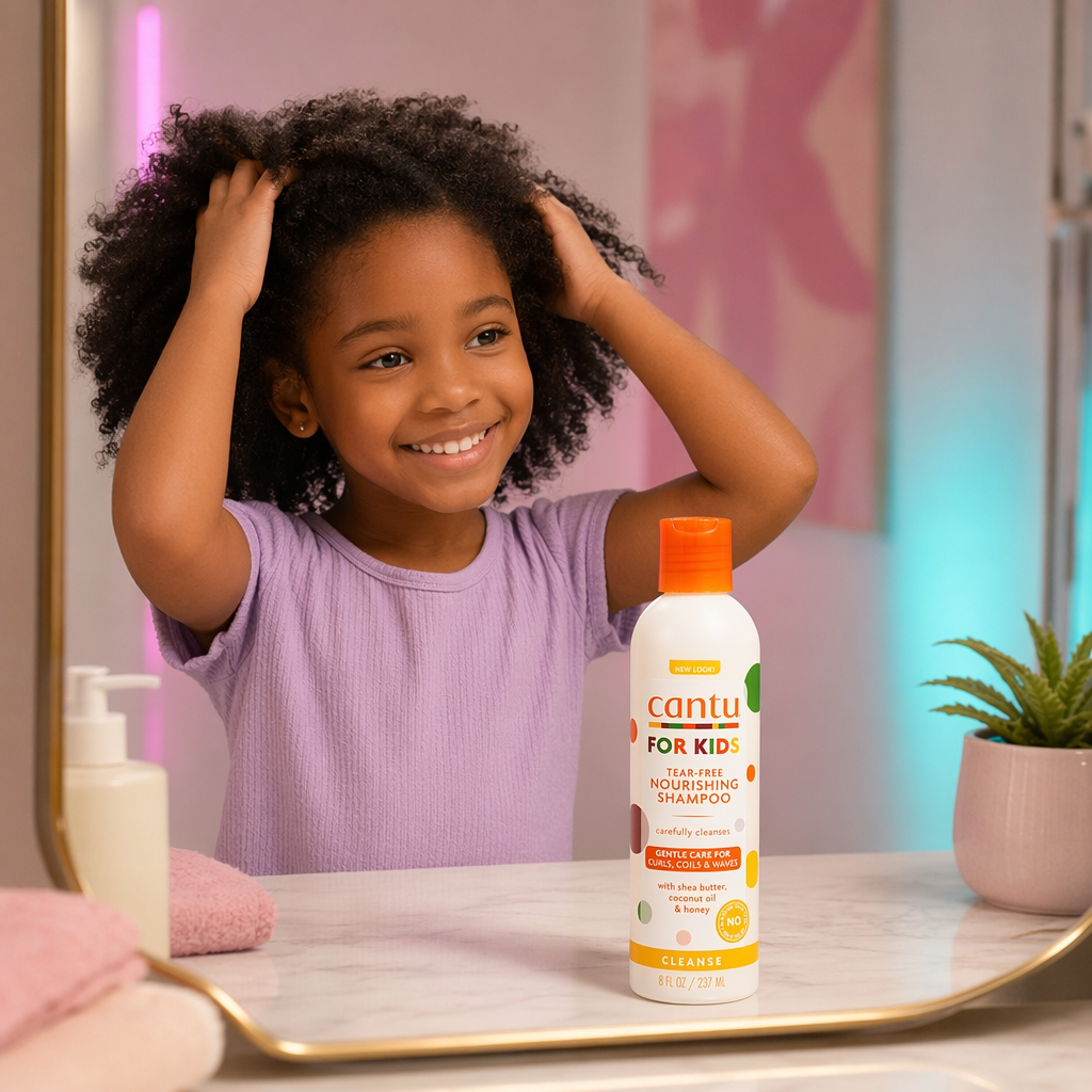 CANTU Kids Tear-Free Nourishing Shampoo (8oz) - usage