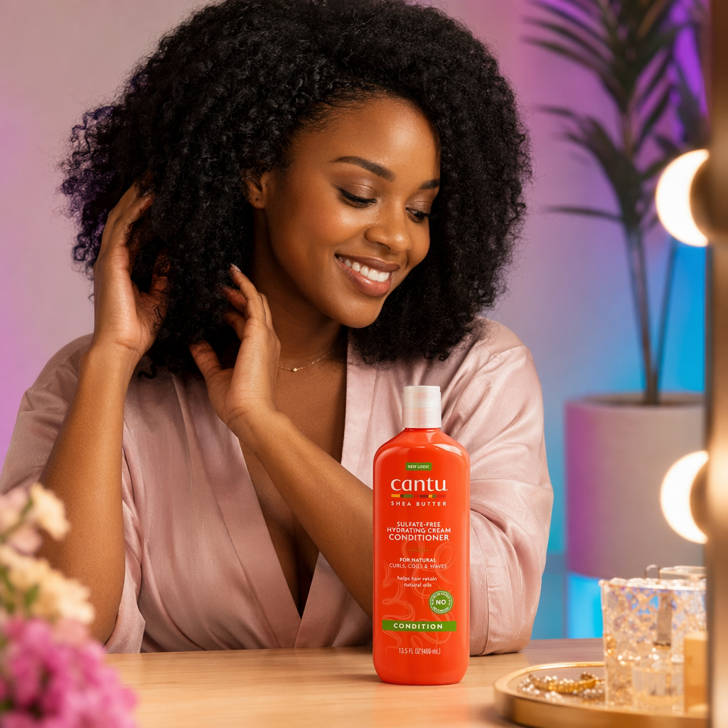 CANTU Shea Butter Sulfate Free Hydrating Cream Conditioner (13.5oz) - usage
