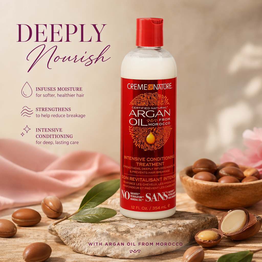 CREME OF NATURE Argan Oil Intensive Conditioning Treatment (12oz) - benefit