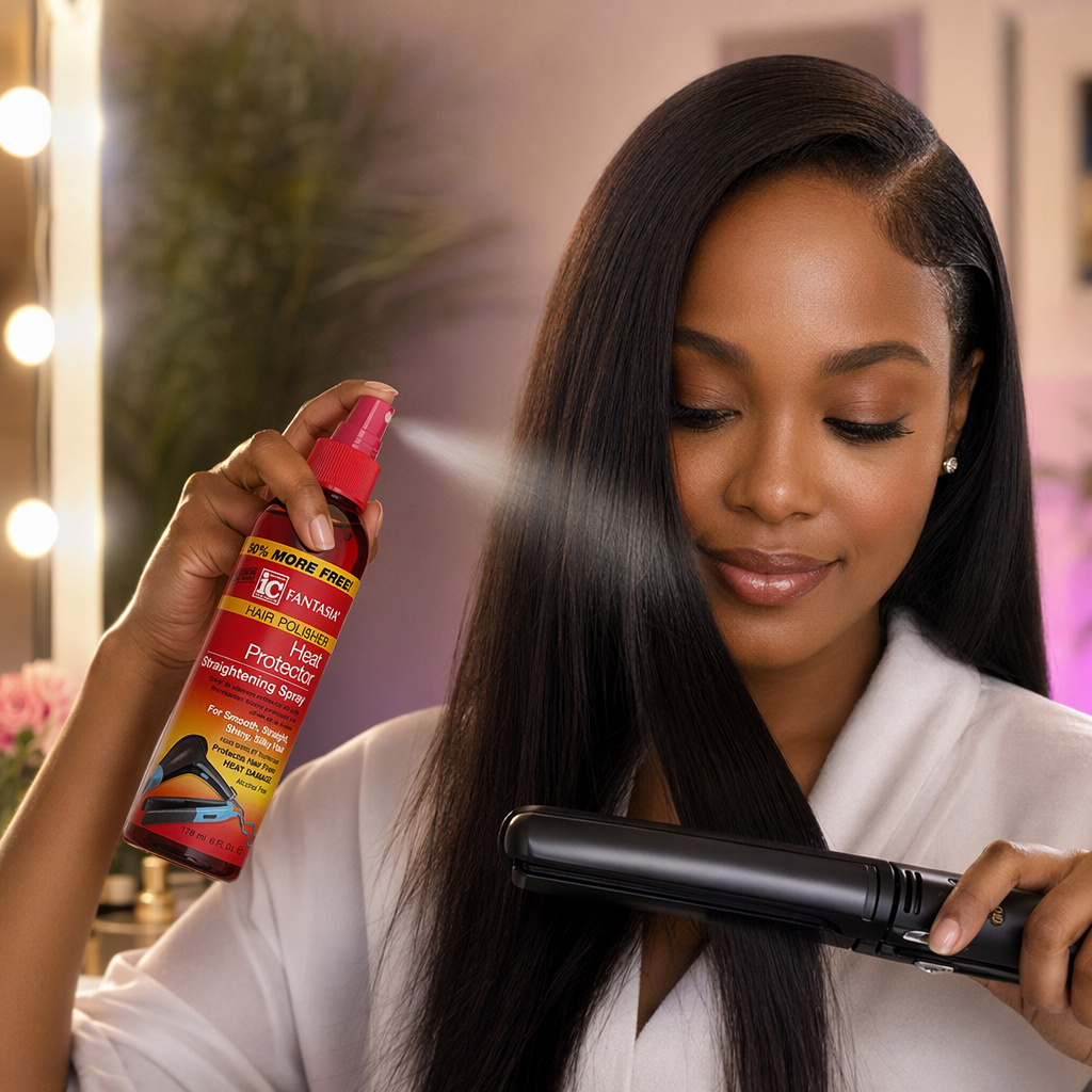 FANTASIA IC Heat Protector Straightening Spray (6oz) - usage