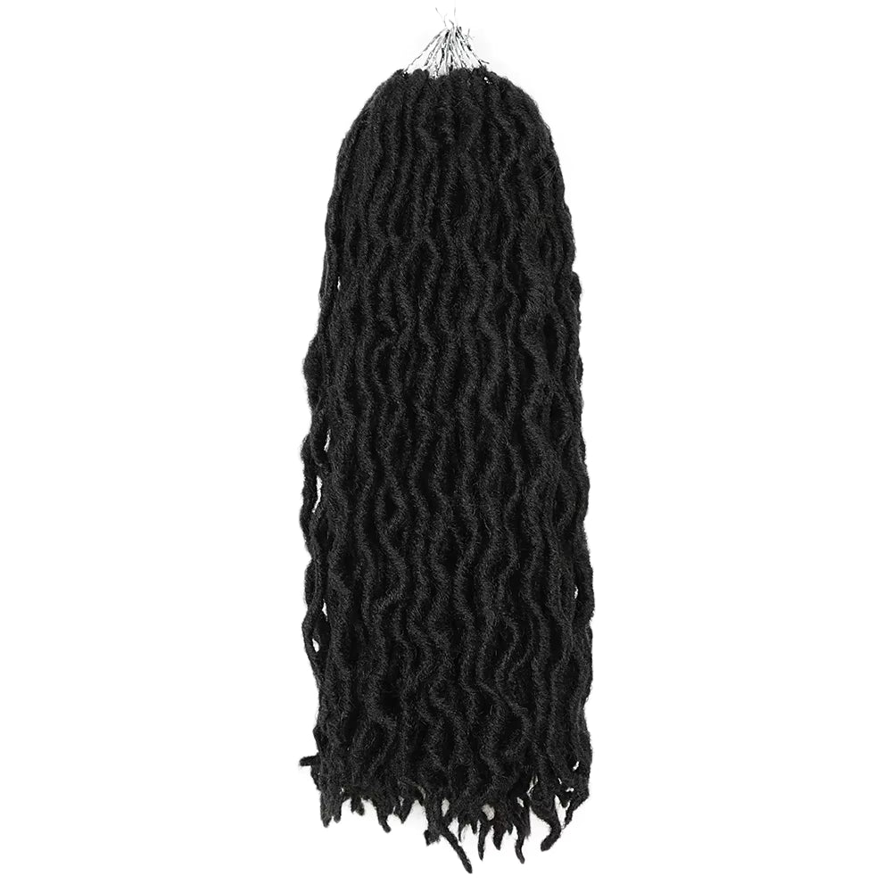 18" Wavy Gypsy Locs Crochet Hair Synthetic Wavy Twist Braiding Hair Extension - 100g
