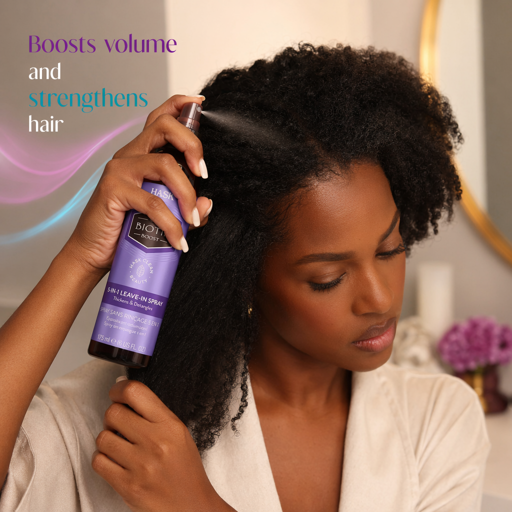 HASK Biotin Boost 5-In-1 Leave In Spray (6oz) - usage