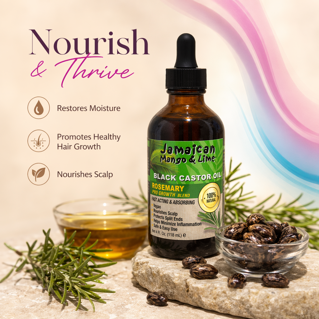 JAMAICAN MANGO & LIME Black Castor Oil [Rosemary] (4oz) - benefit