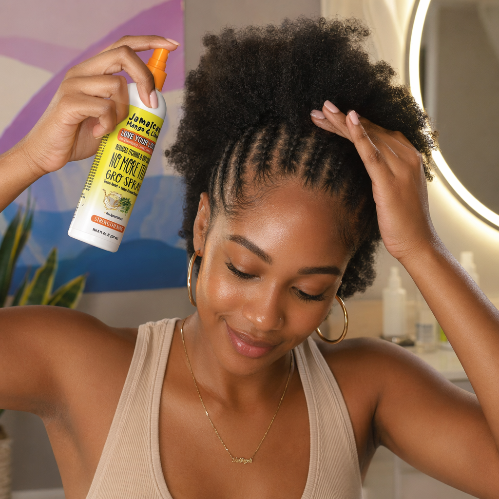 JAMAICAN MANGO & LIME No More Itch Gro Spray (16oz) - usage