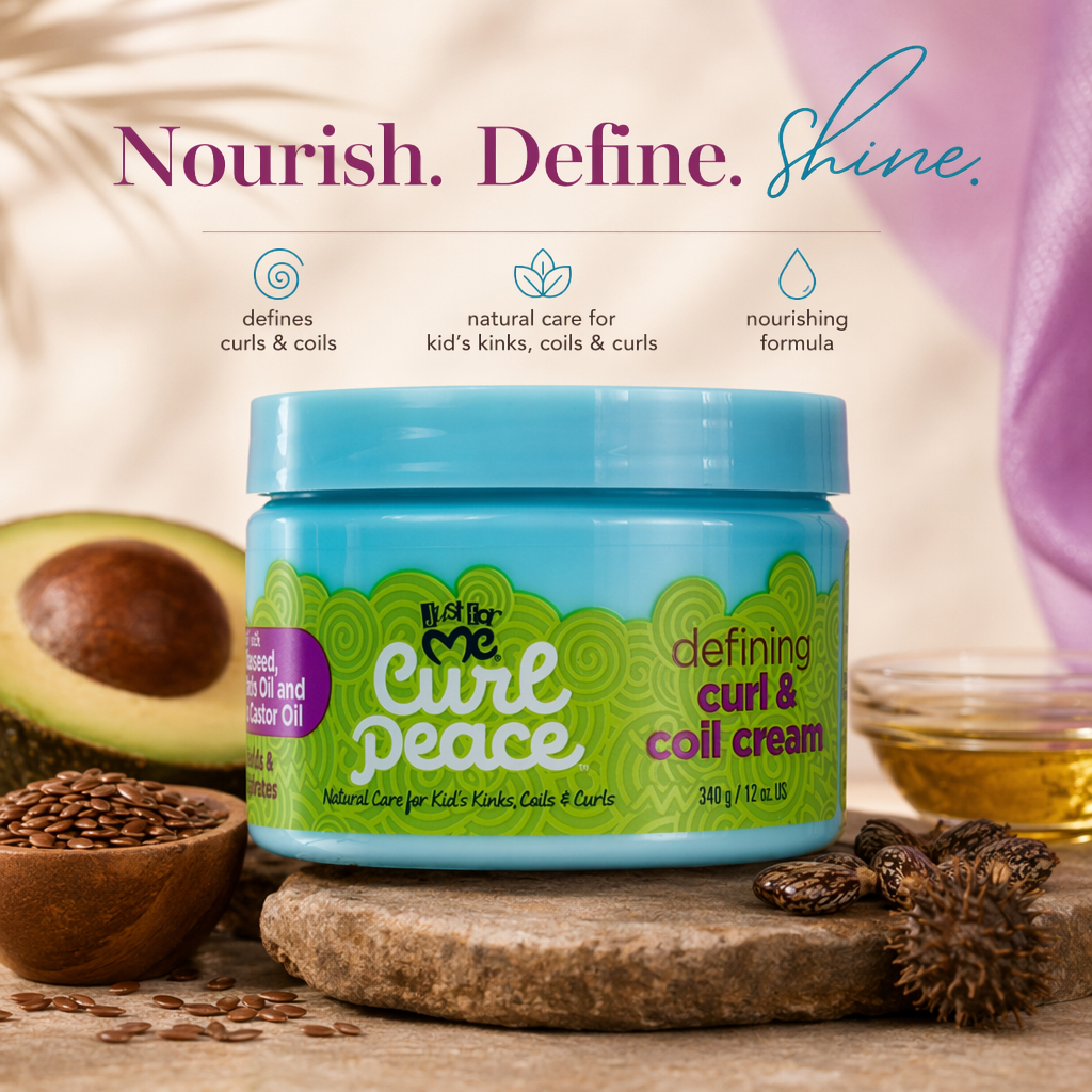 JUST FOR ME Curl Peace Defining Curl & Coil Cream (12oz) - benefit