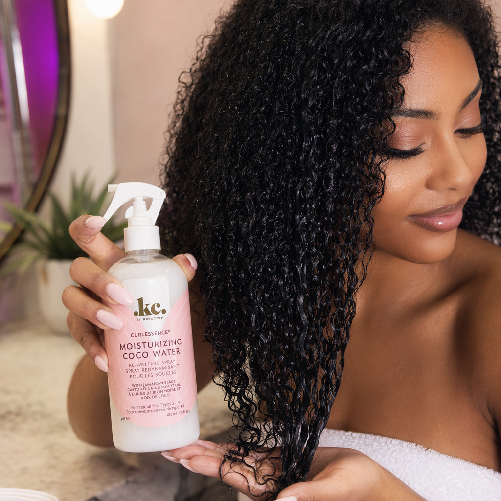 KC BY KERACARE CURLESSENCE Moisturizing COCO Water (16oz) - usage