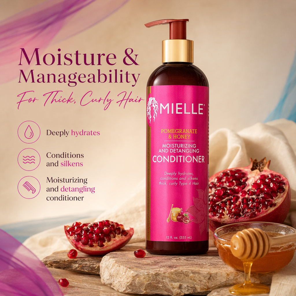 MIELLE Pomegranate & Honey Moisturizing and Detangling Conditioner (12oz) - benefit