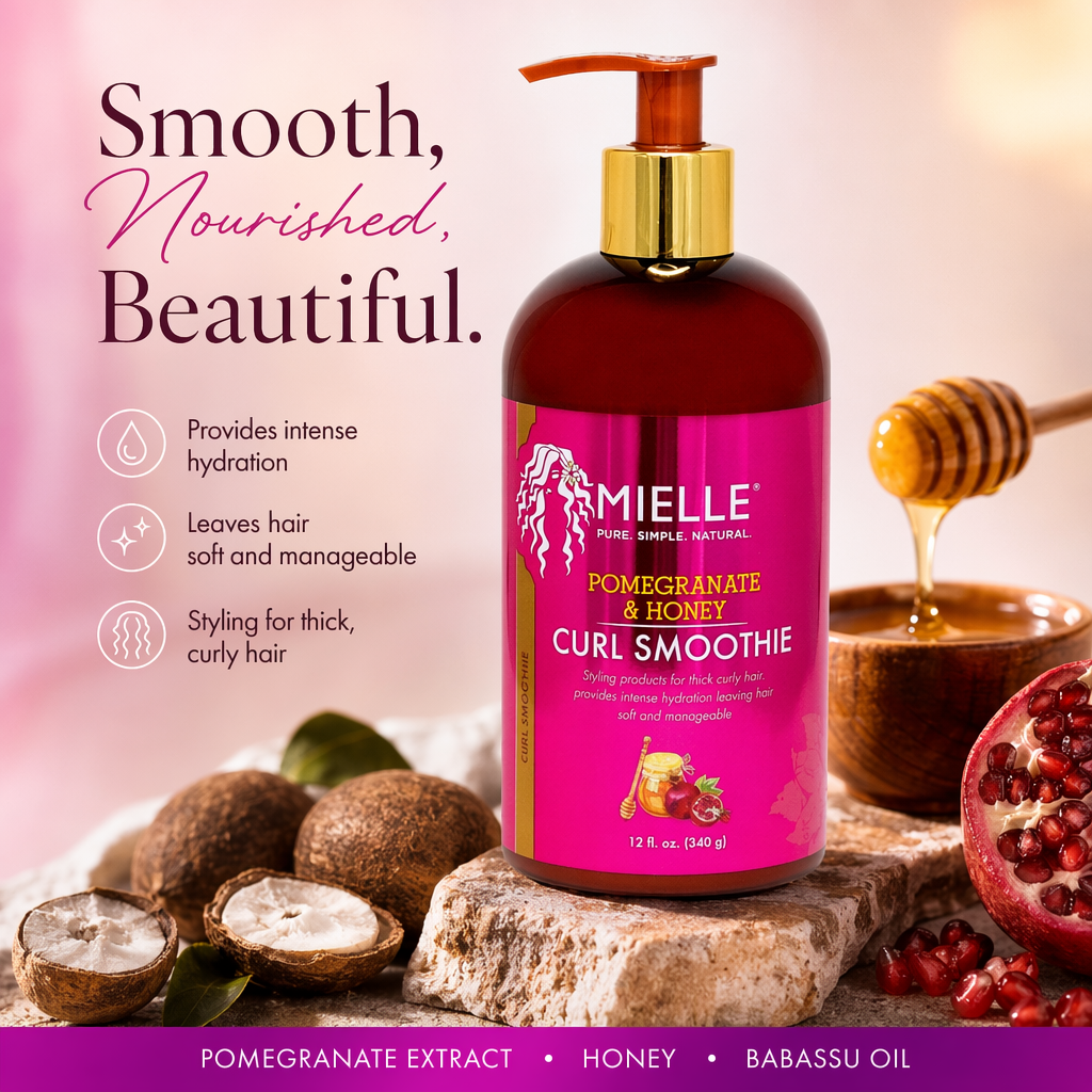 MIELLE Pomegranate & Honey Curl Smoothie (12oz) - benefit