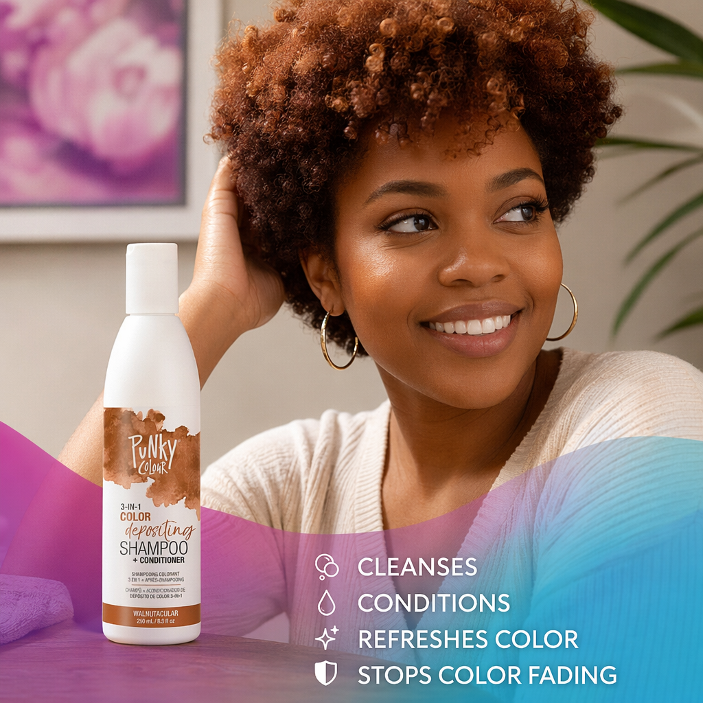 PUNKY COLOUR 3-in-1 Color Depositing Shampoo + Conditioner (8.5oz/250ml) - result