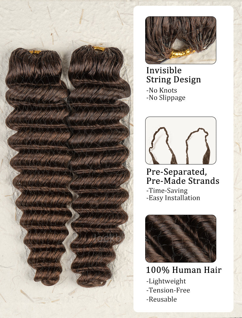 Miracle Knots 100% Human Hair Feathered Crochet Boho Hair Extension