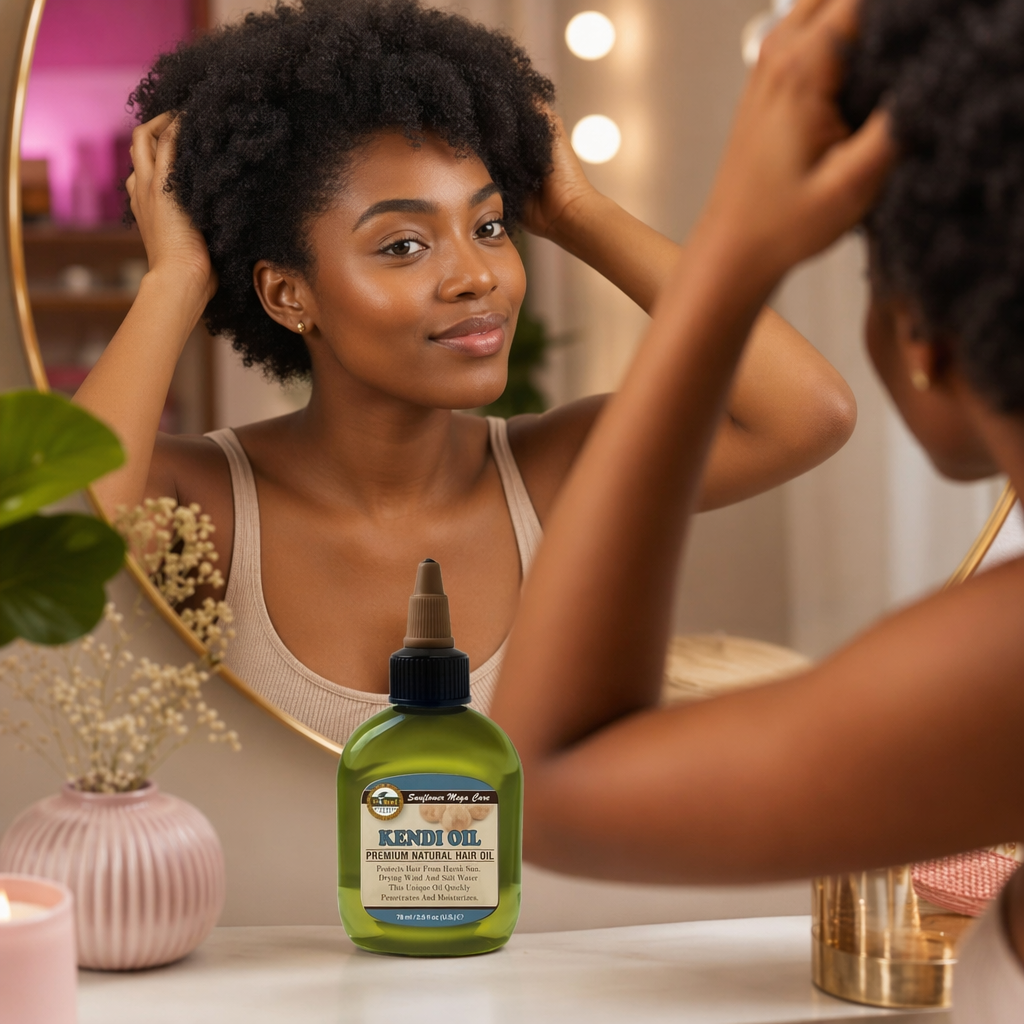 SUNFLOWER Difeel 99% Natural Blend Premium Hair Oil (2.5oz) - usage