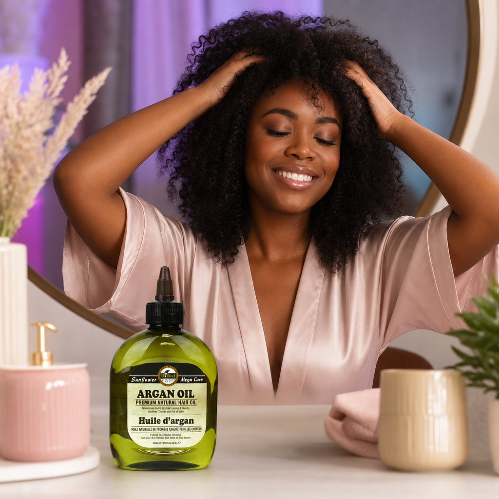 SUNFLOWER Difeel 99% Natural Blend Premium Hair Oil (7.78oz) - usage