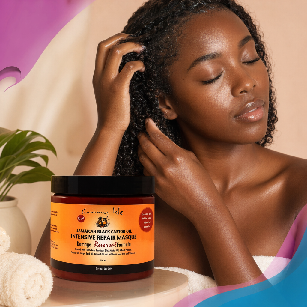 SUNNY ISLE Jamaican Black Castor Oil Intensive Repair Masque (16oz) - result