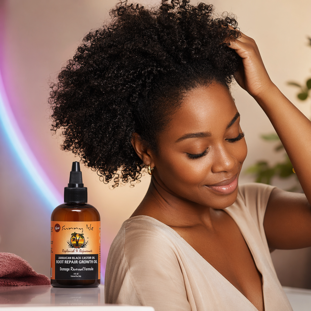 SUNNY ISLE Jamaican Black Castor Oil Root Repair Growth Oil (4oz) - result
